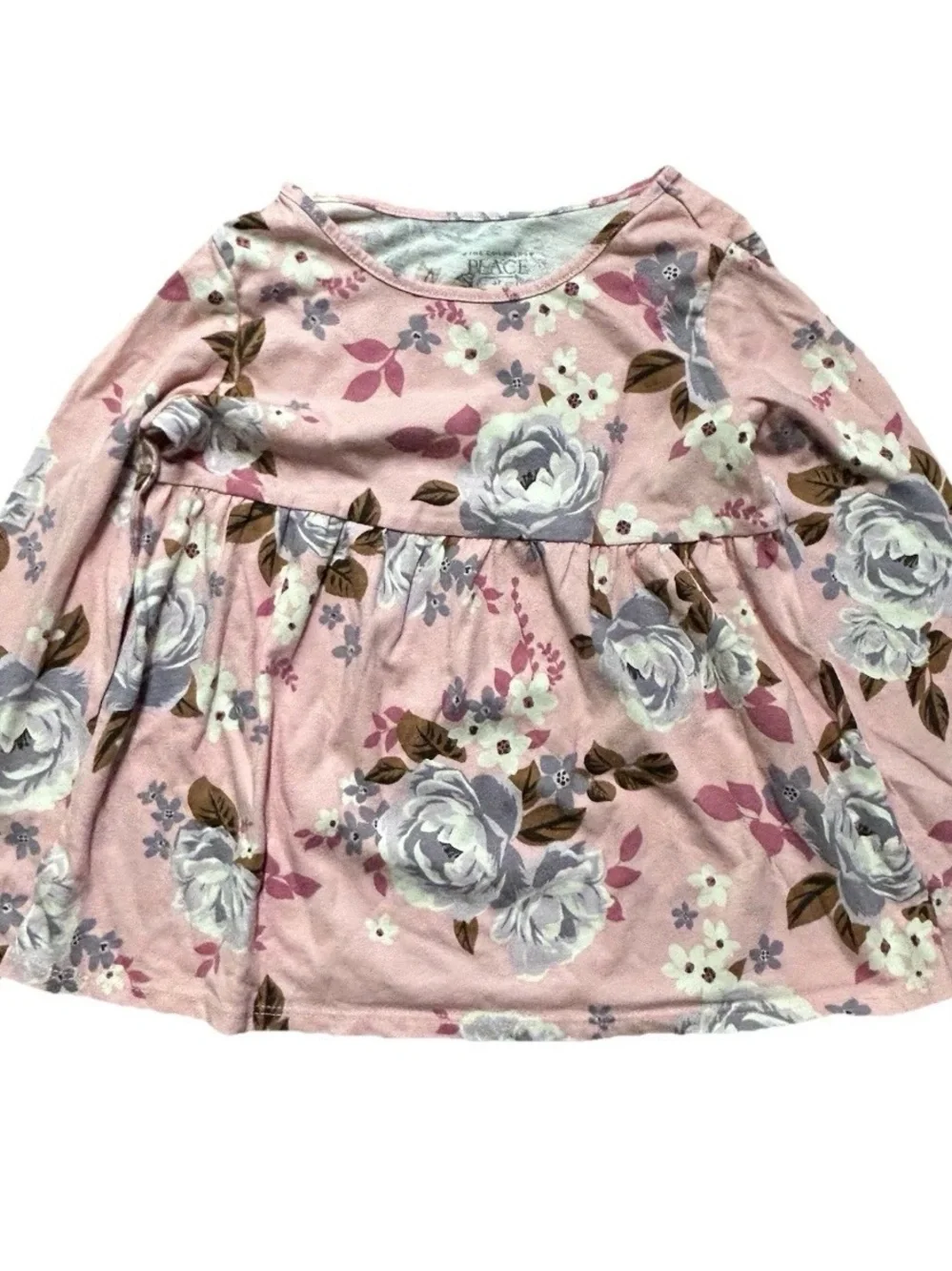 Toddler Girl Long Sleeve Shirts Hearts Floral Winter Size 4T
